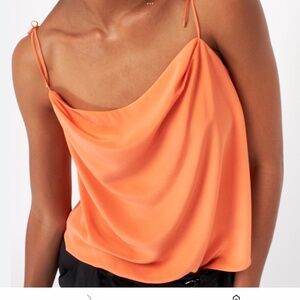 Equipment 100% Silk Orange Camisole Top with Flowy Fit